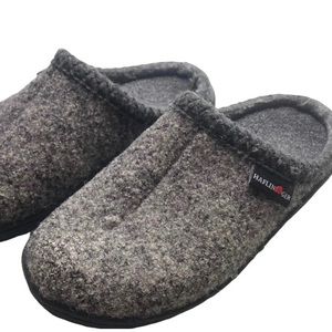 HAFLINGER SLIPPERS WOMEN SIZE 6 USA 36 EUR GRAY SPECKLE WOOL SLIP-ON